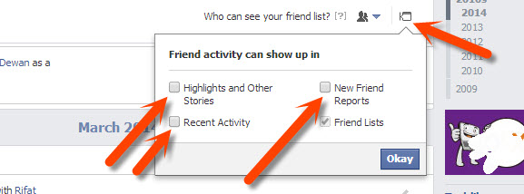 Disable friend activity showing up