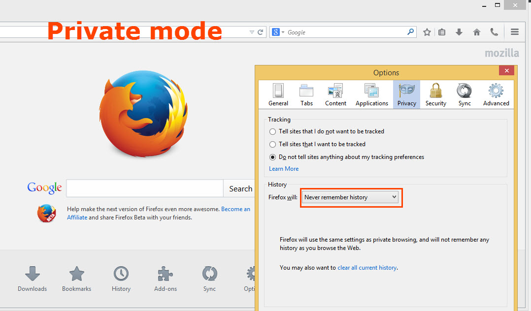 Firefox Private Mode