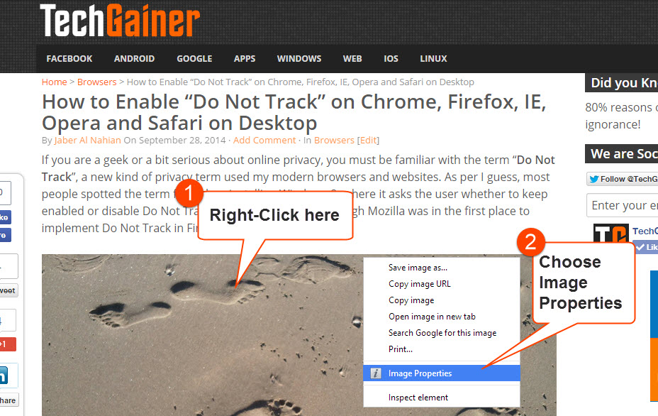 View Image Properties from Chrome's RightClick Menu TechGainer