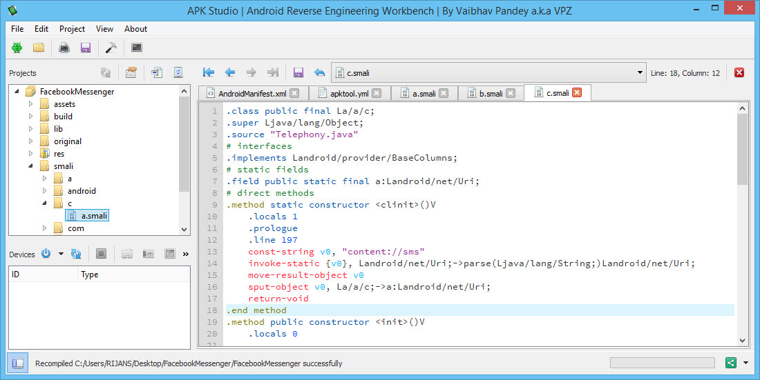 Decompile, Edit and Recompile APK files with APK Studio on 