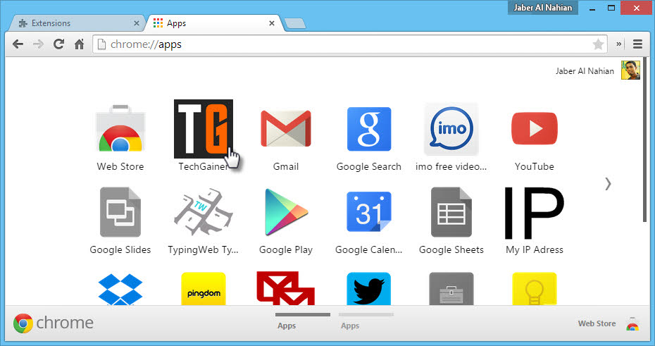 manage apps in chrome