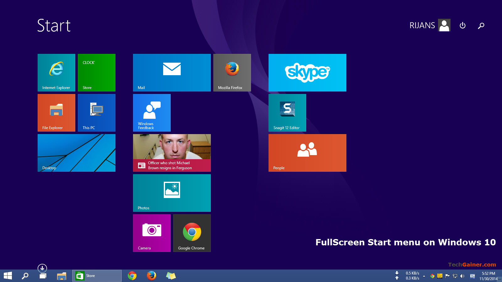 How to Switch to Full Screen Start Screen on Windows 10 TechGainer